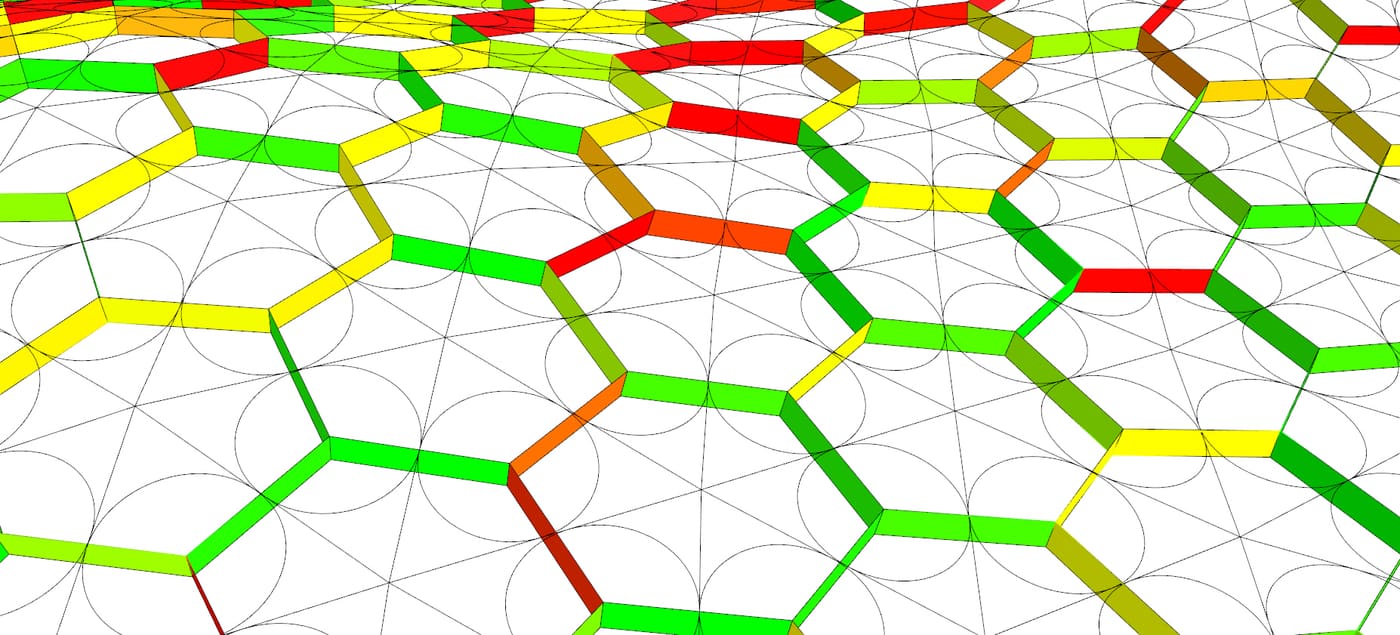 A free-form surface panelised and rationalised for fabrication.